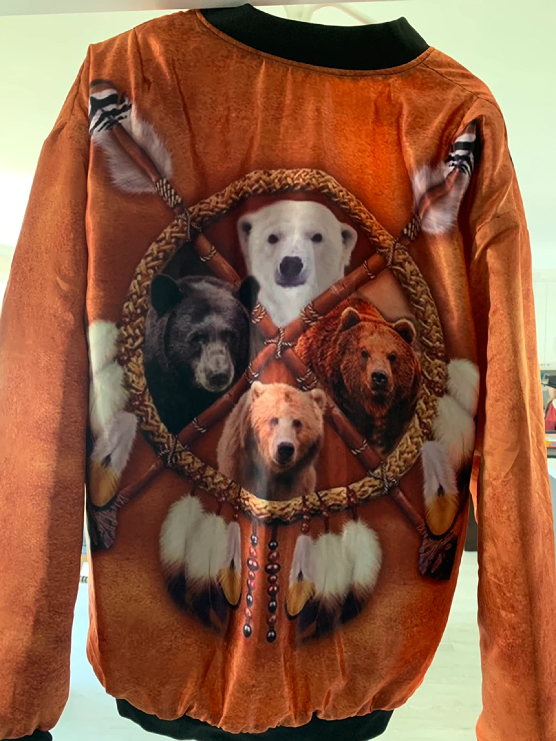 2XL Bomber Jacket with Bear Dreamcatcher Print - photo 5