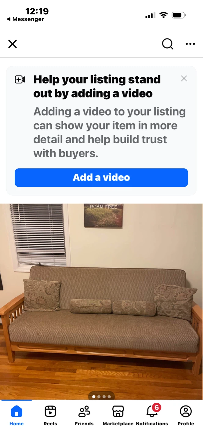 Wooden Futon Sofa Bed with Cushions