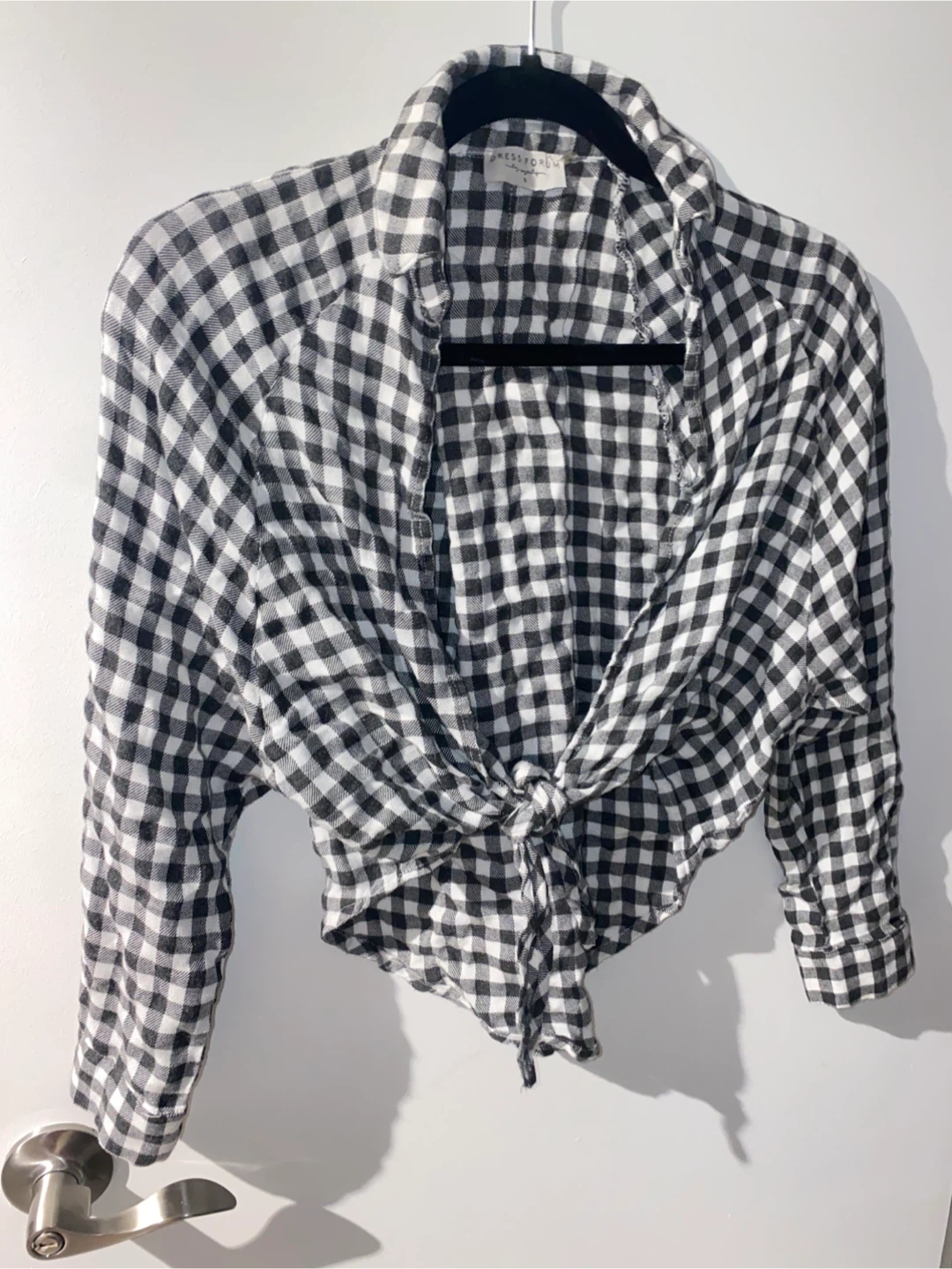 Black & White Gingham Button-Up Shirt - photo 4