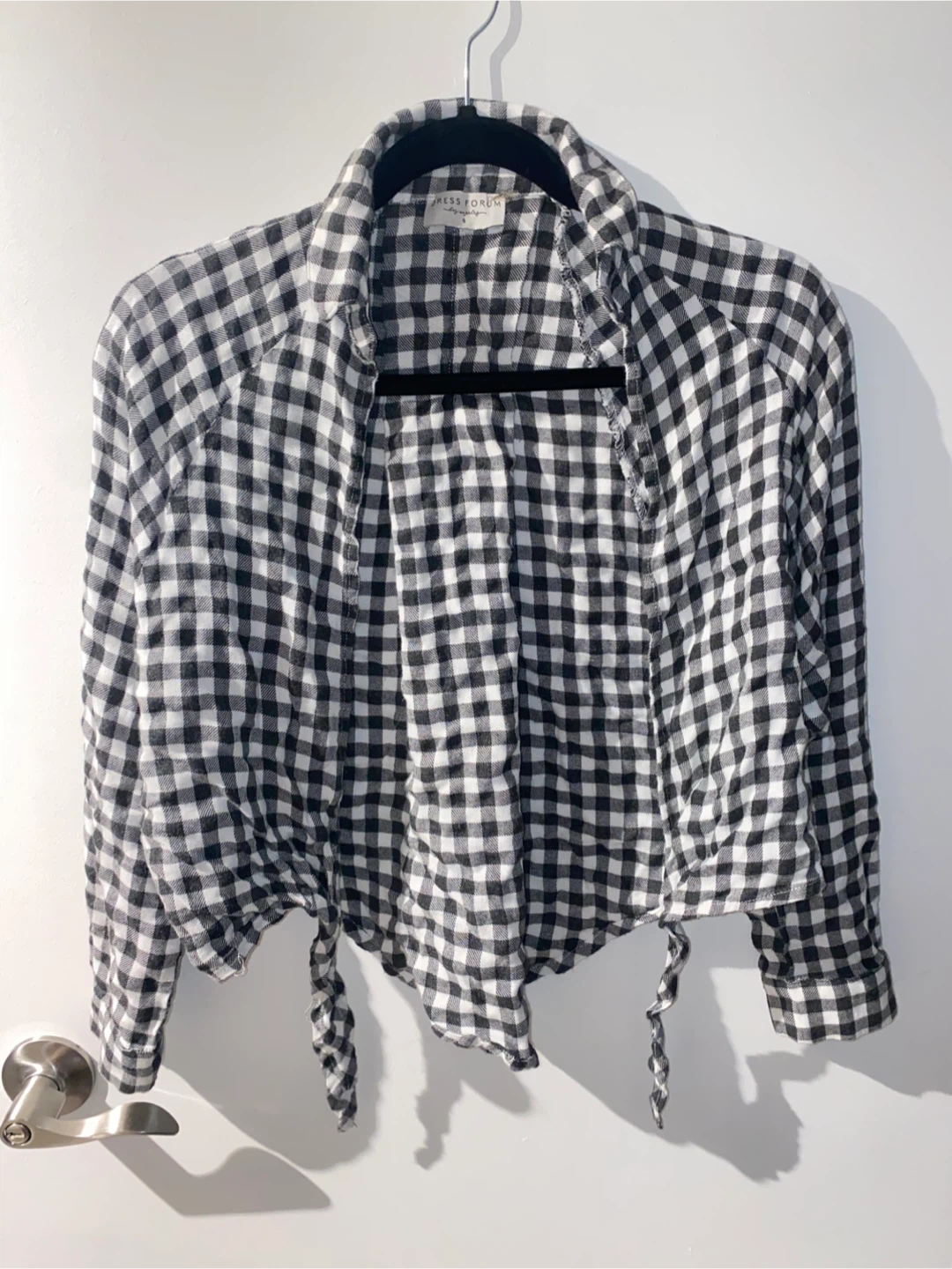 Black & White Gingham Button-Up Shirt - photo 3