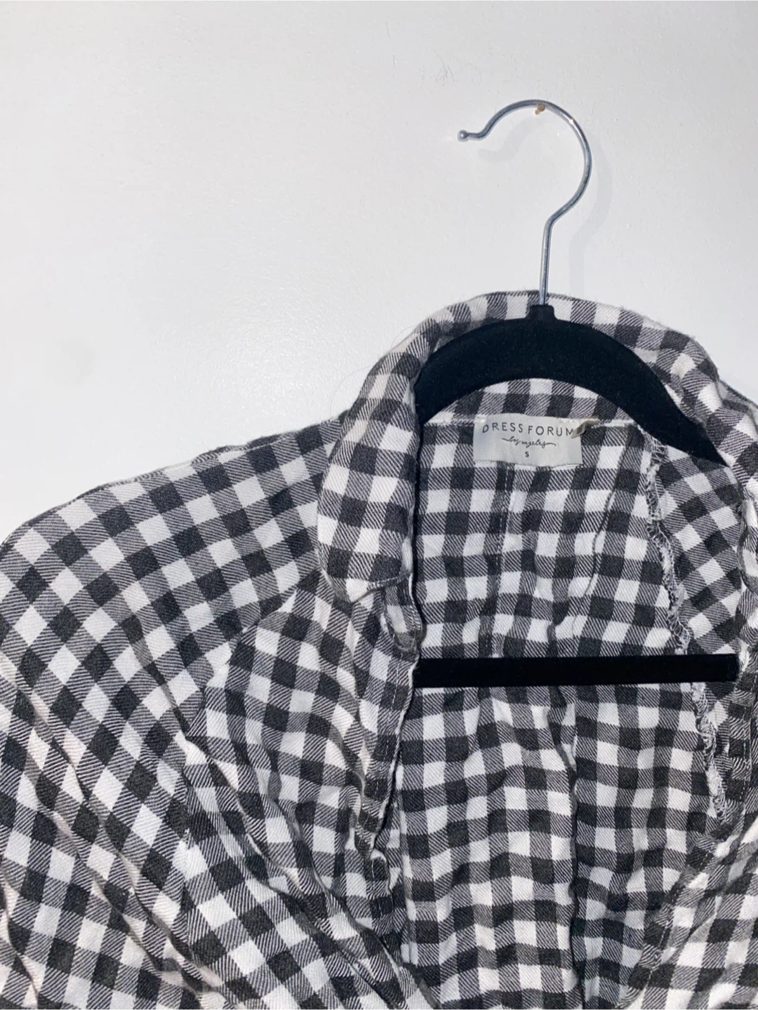 Black & White Gingham Button-Up Shirt - photo 2