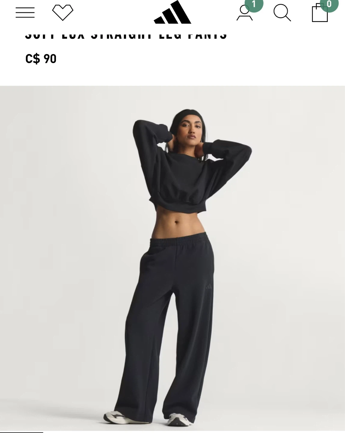 Adidas Soft Luxe Wide Leg Pants - Olive - photo 4