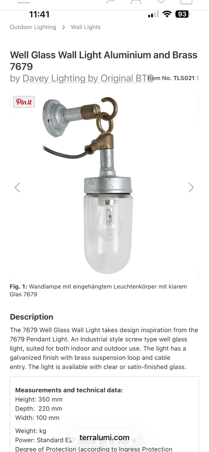 DAVEY VINTAGE INDUSTRIAL WALL SCONCE CEILING LIGHT FIXTURE