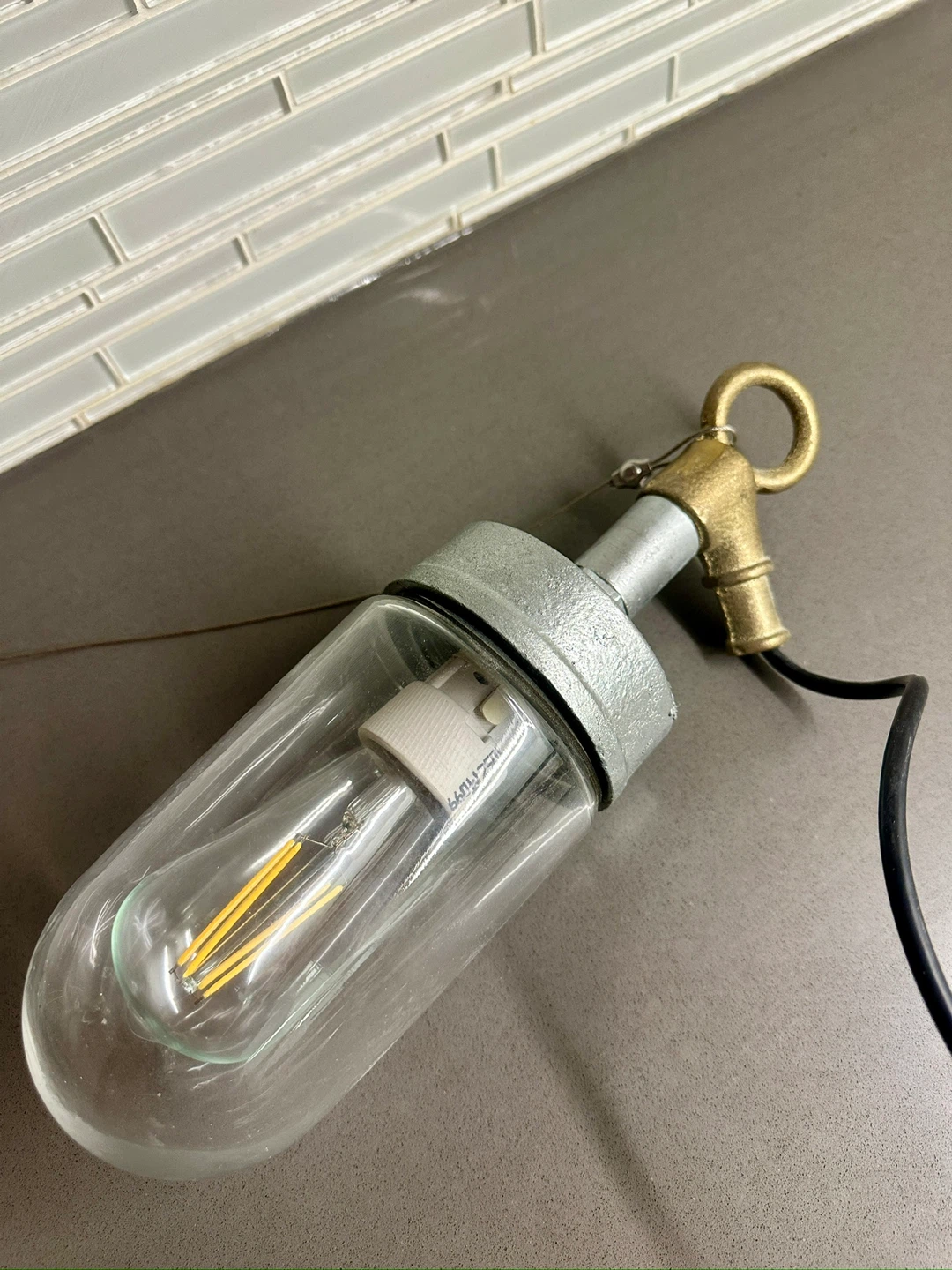 DAVEY VINTAGE INDUSTRIAL WALL SCONCE CEILING LIGHT FIXTURE - photo 2