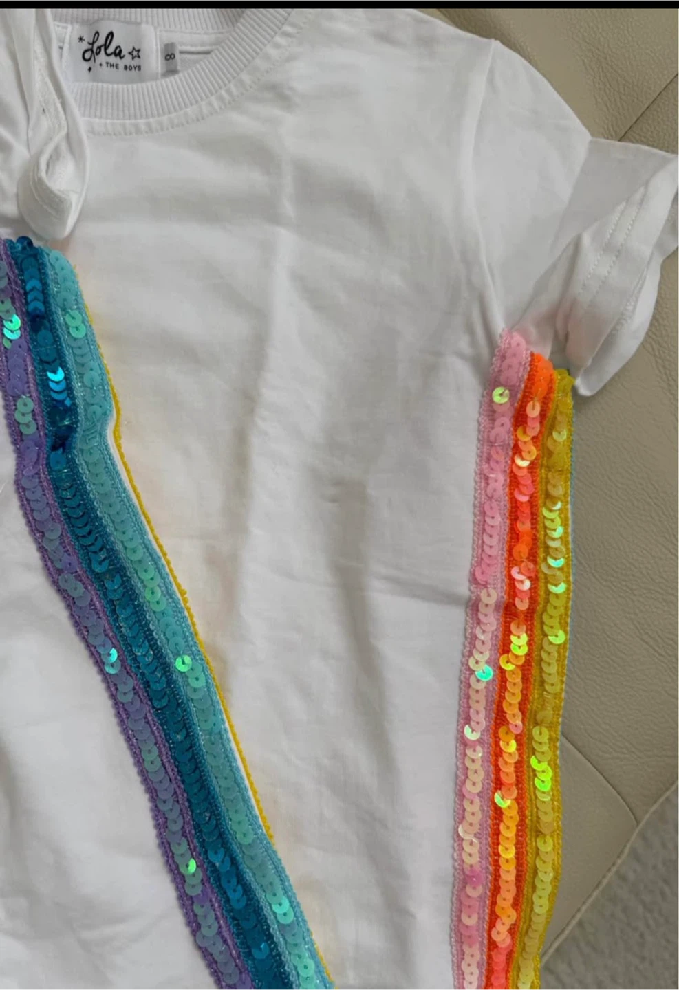 Lola and The Boys Girls Rainbow Sequin T-Shirt & Pants Set - photo 5