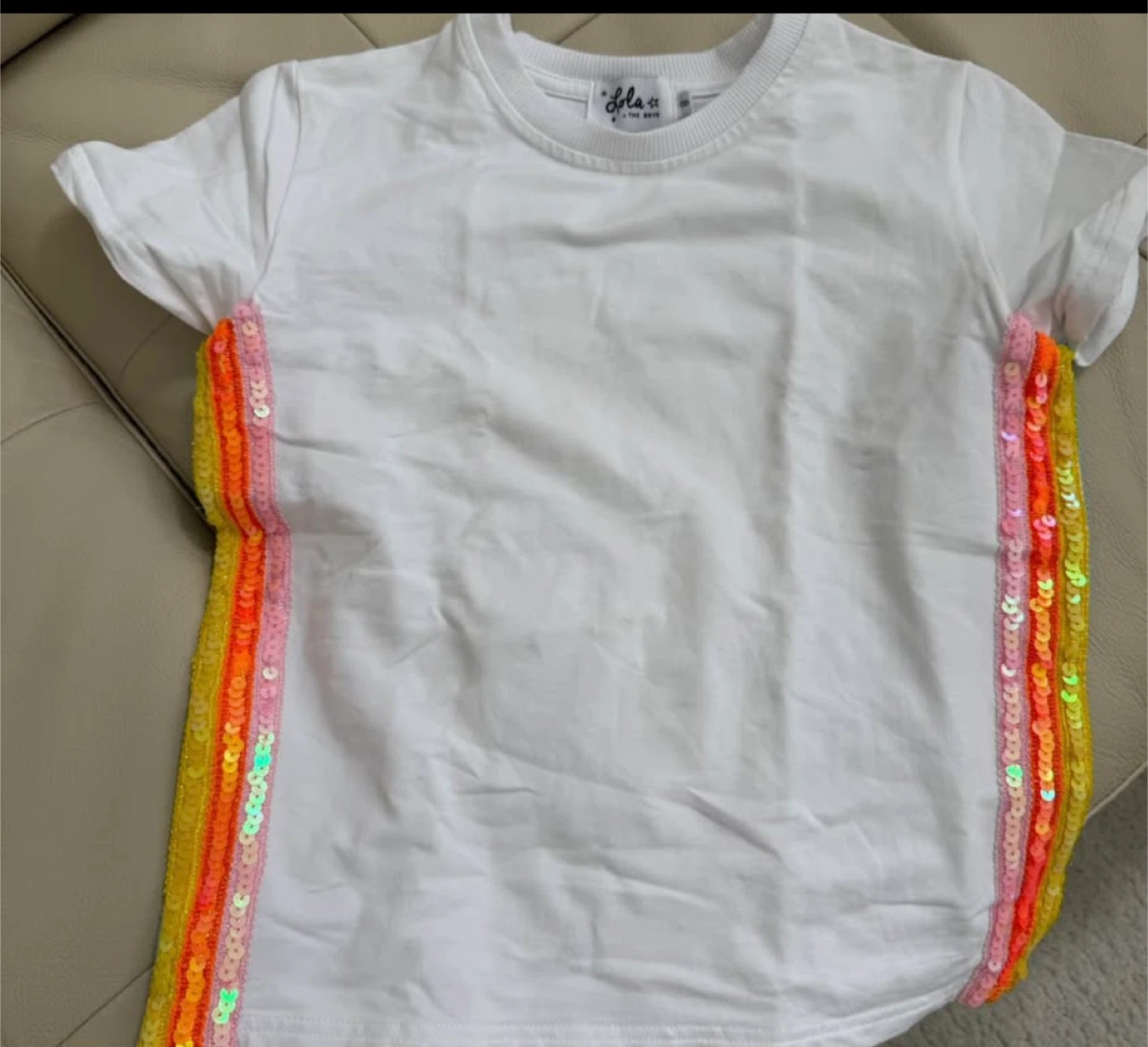 Lola and The Boys Girls Rainbow Sequin T-Shirt & Pants Set - photo 4