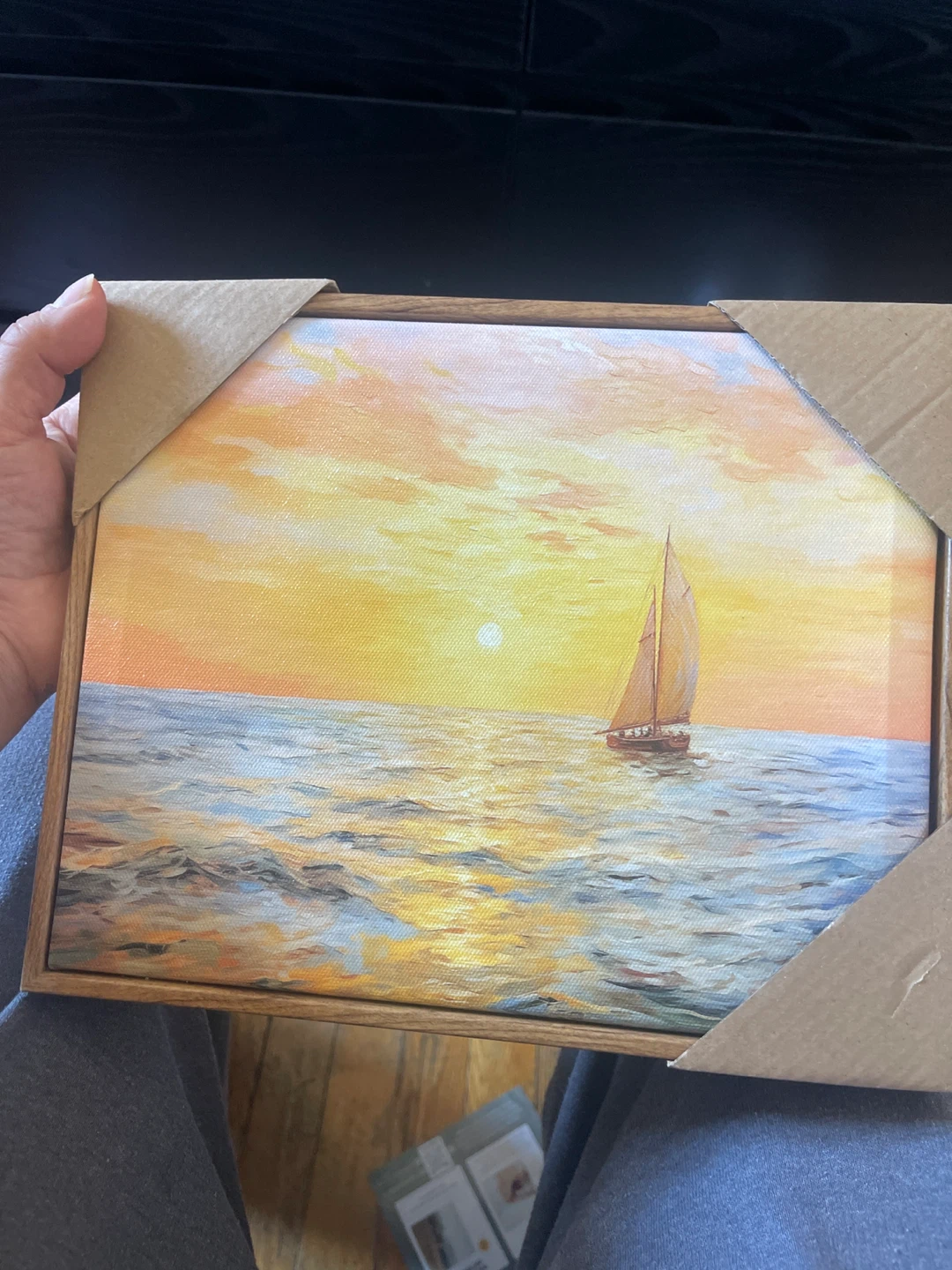 Canvas Wall Art - Sailboat at Sunset