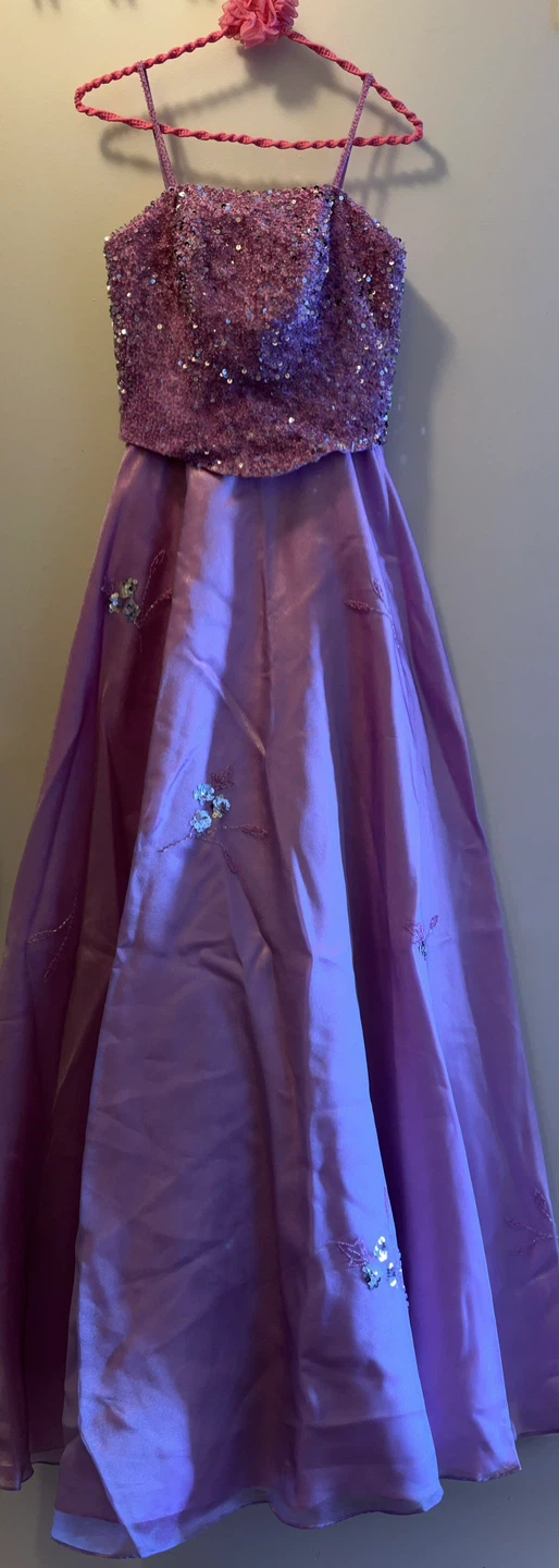 Lavender sequin and satin formal dress-size S