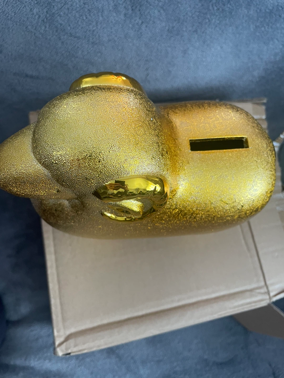 NEW! Ceramic Sheep Piggy Bank - Gold - photo 3