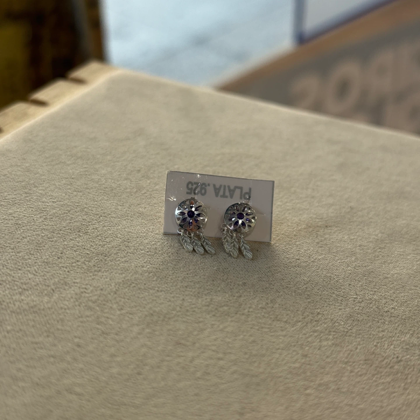 925 Sterling Silver Dreamcatcher Feather Earrings - photo 4