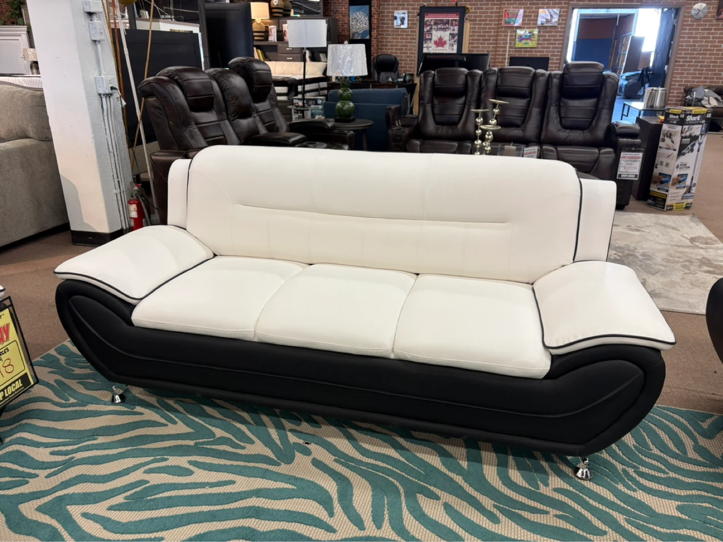 White and Black Sofa and Loveseat Set - photo 2