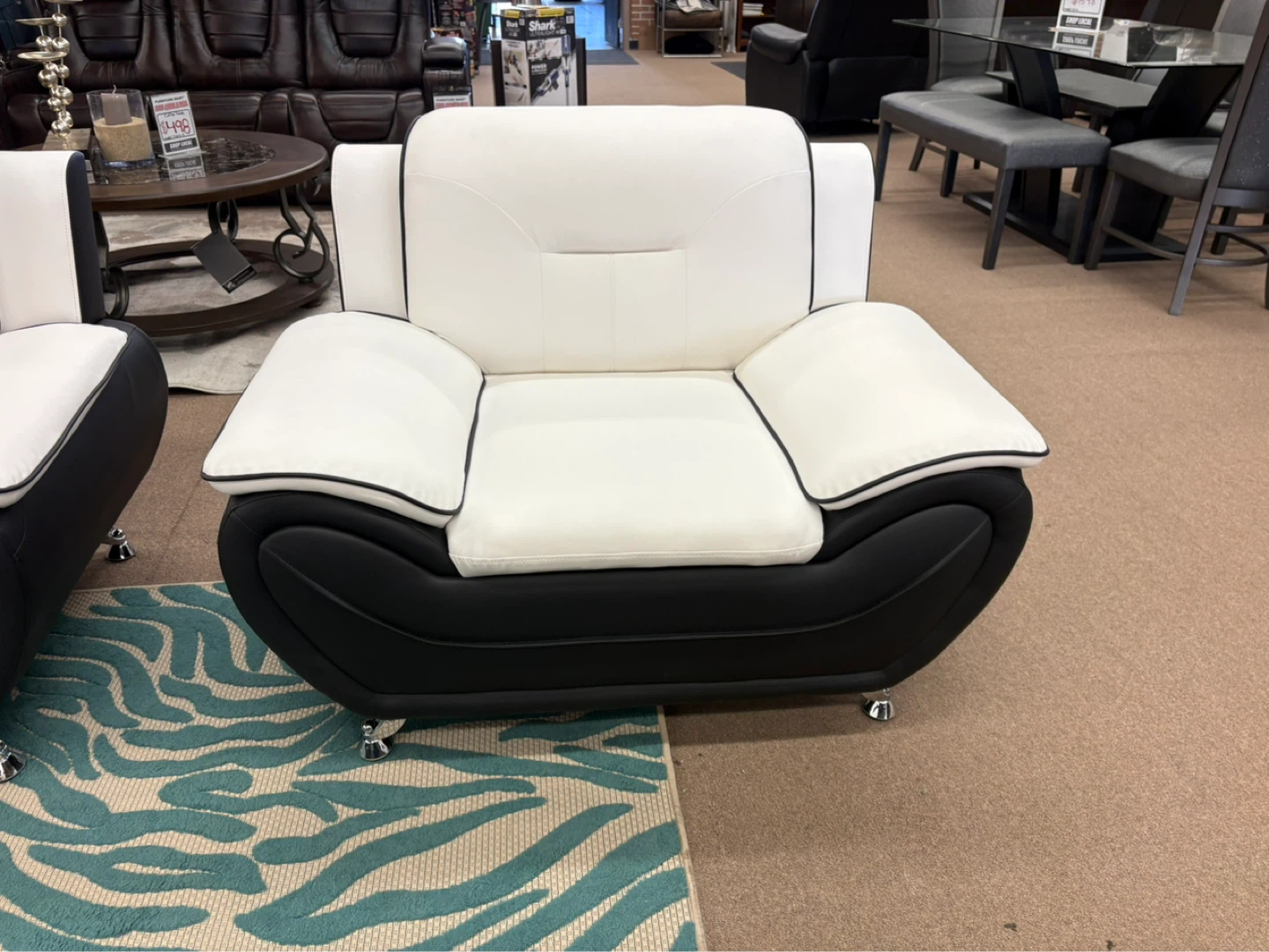 White and Black Sofa and Loveseat Set - photo 3