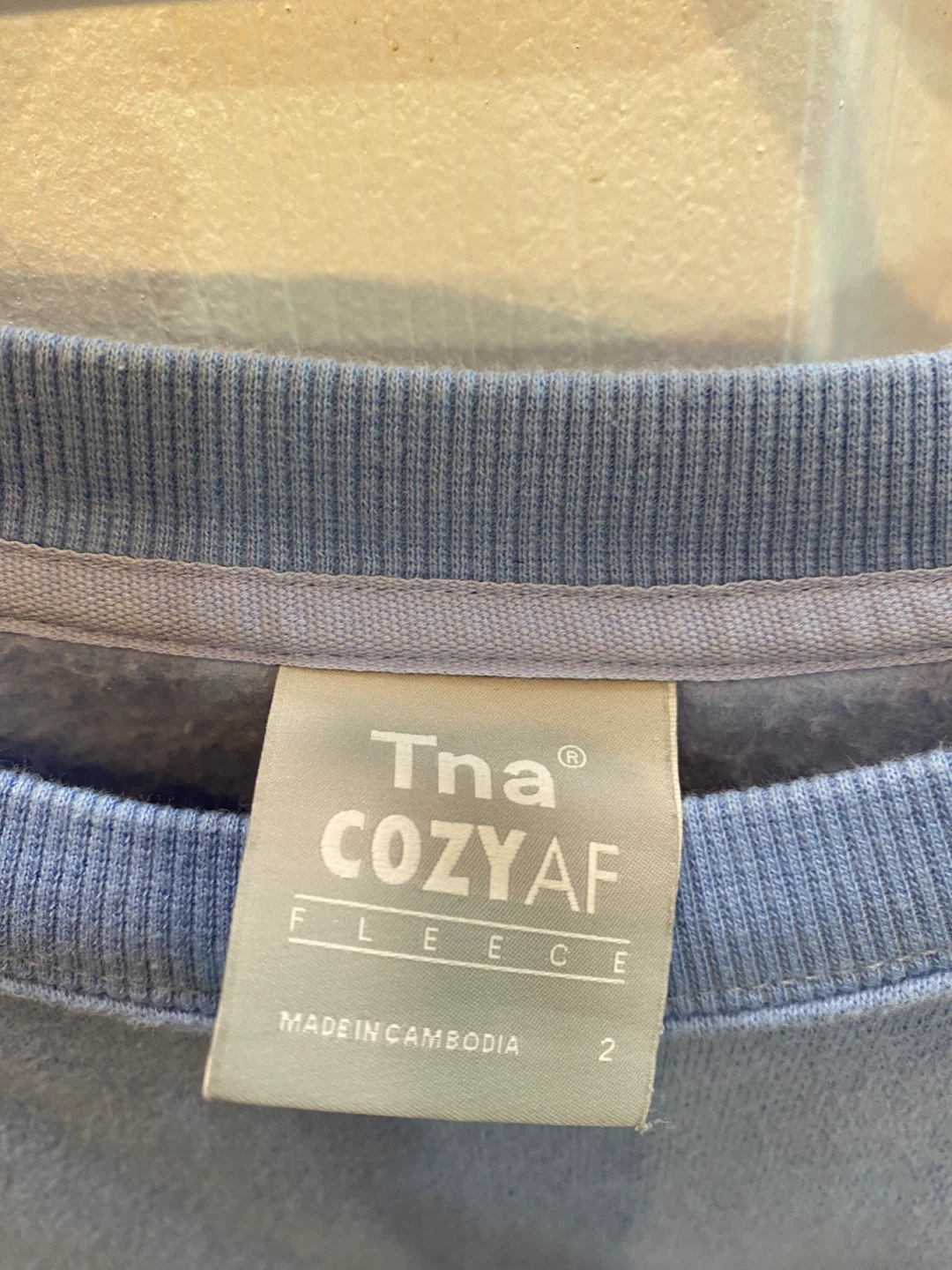 Tna COZYAF Fleece Crewneck Sweater - Blue - Size 2 - photo 2