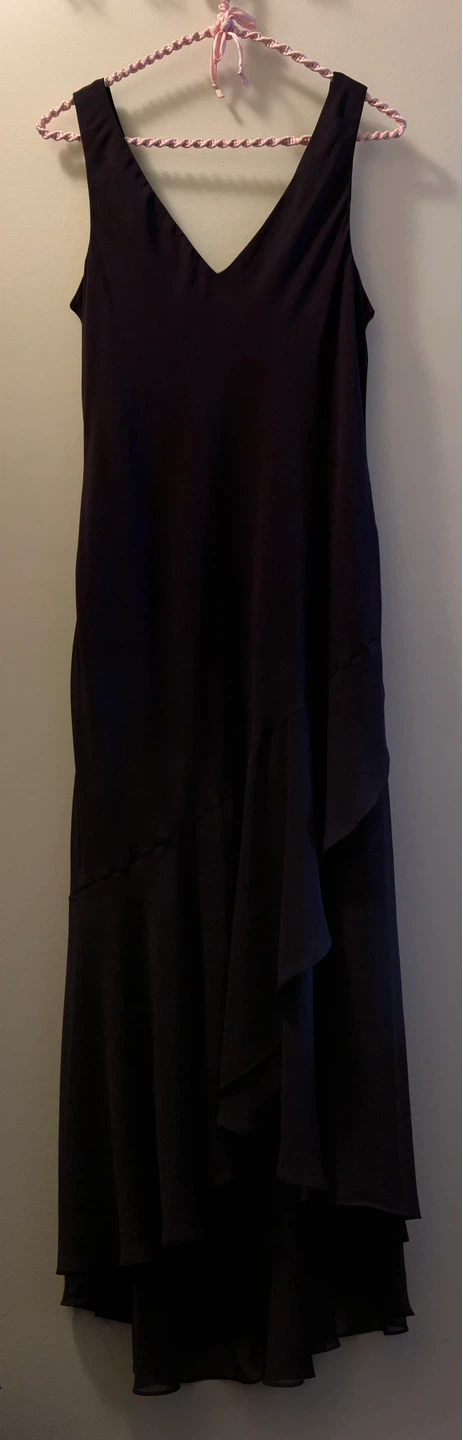 Dark Purple sleeveless dress with ruffled hem-size M/L