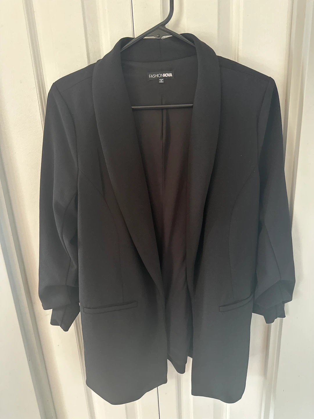 Manteau blazer noir Fashion Nova