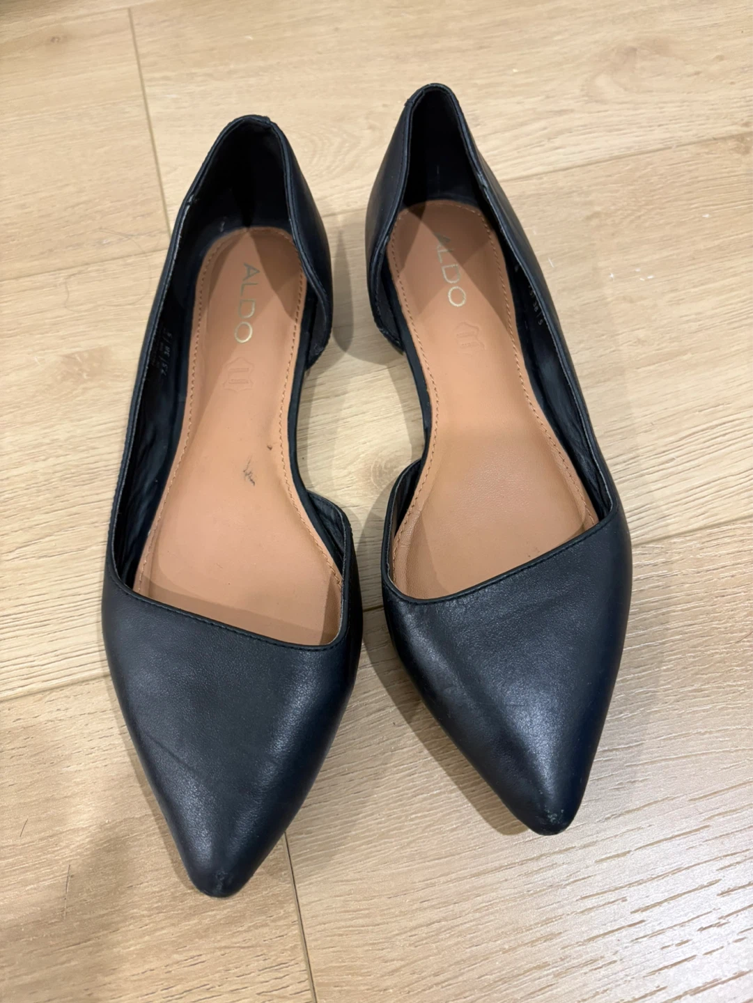 ALDO Women's Black Pointed Toe D'Orsay Flats