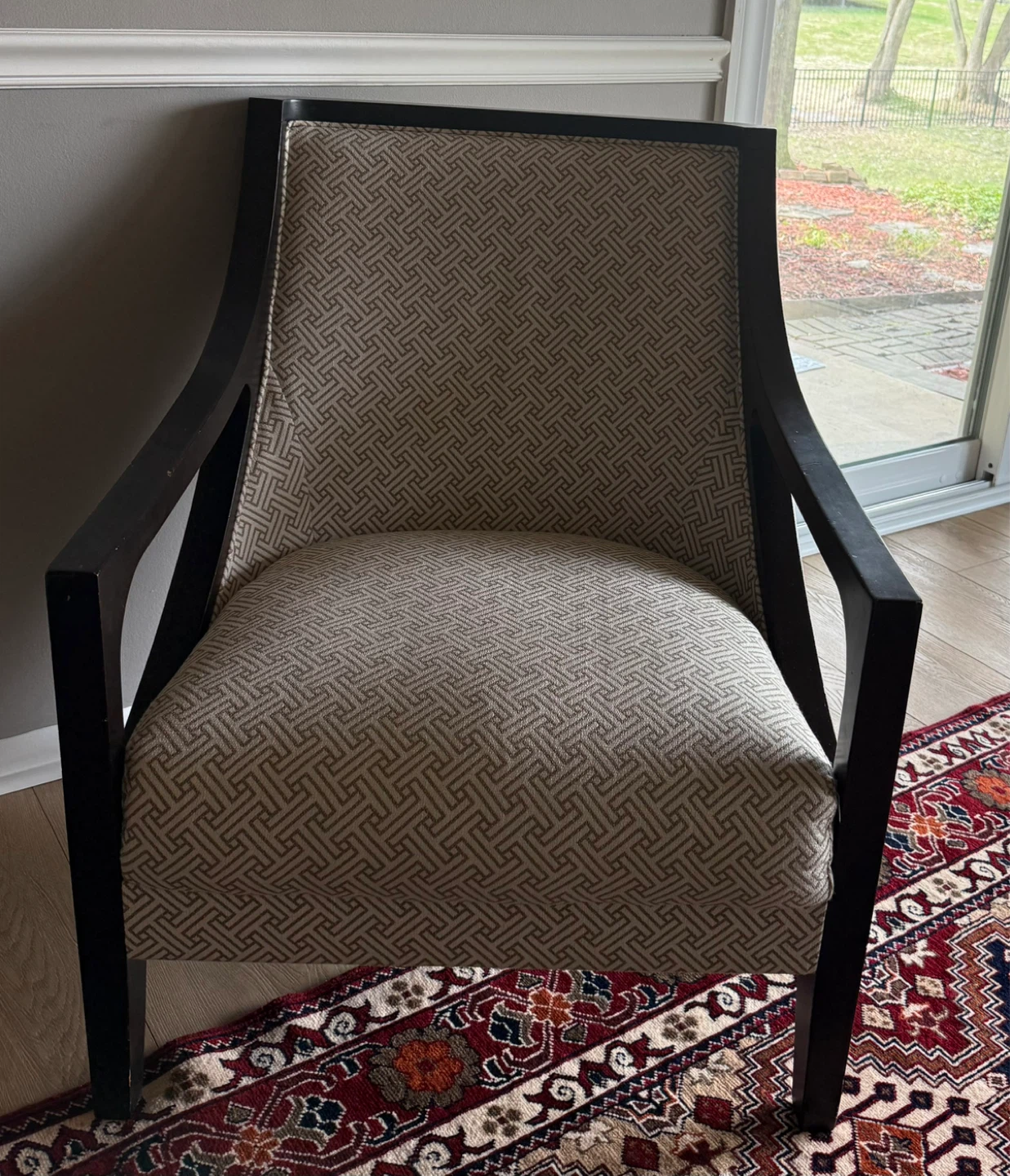 Set of two Accent Chair with Geometric Pattern Upholstery