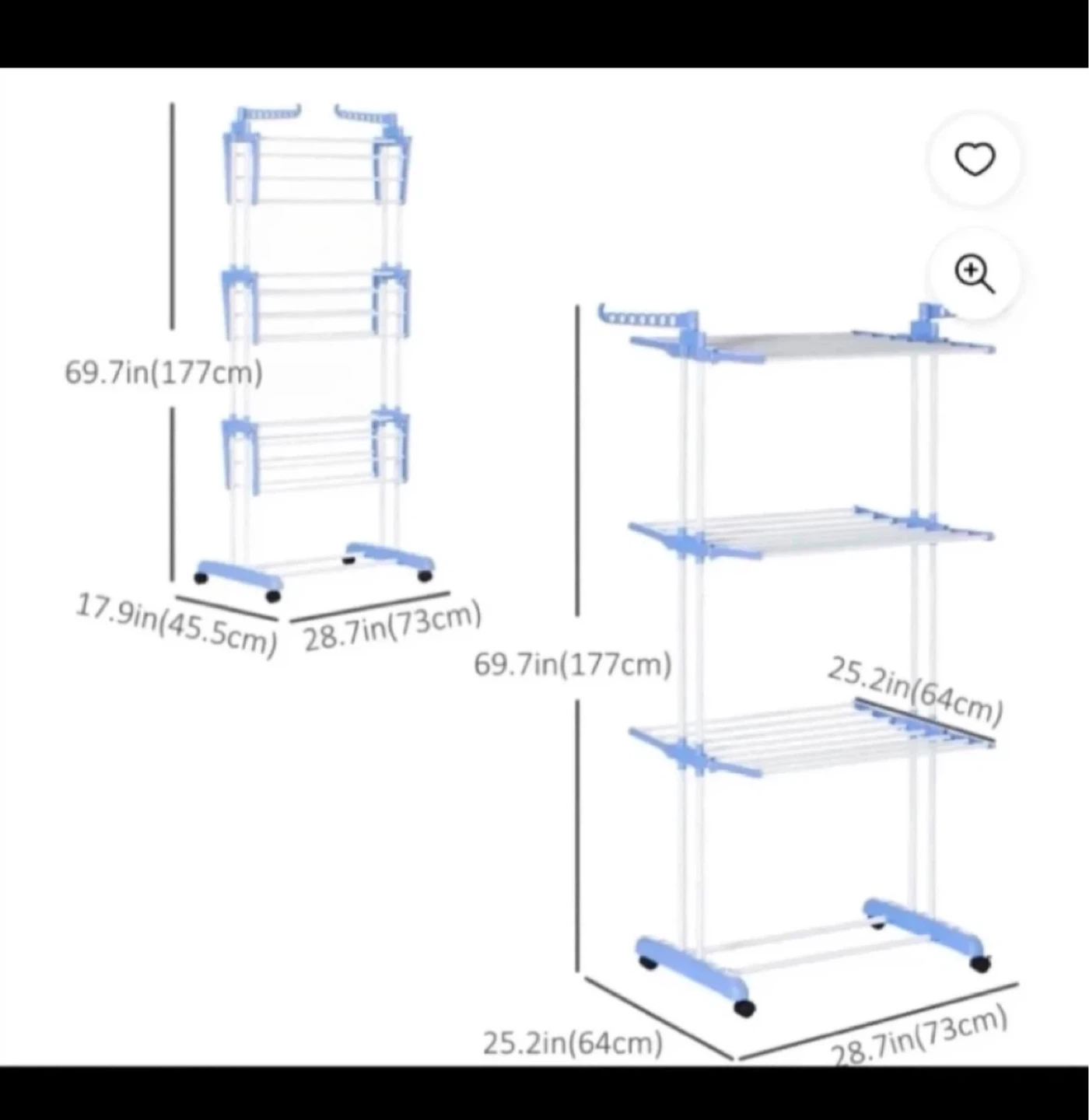 3-Tier Rolling Drying Rack - photo 2