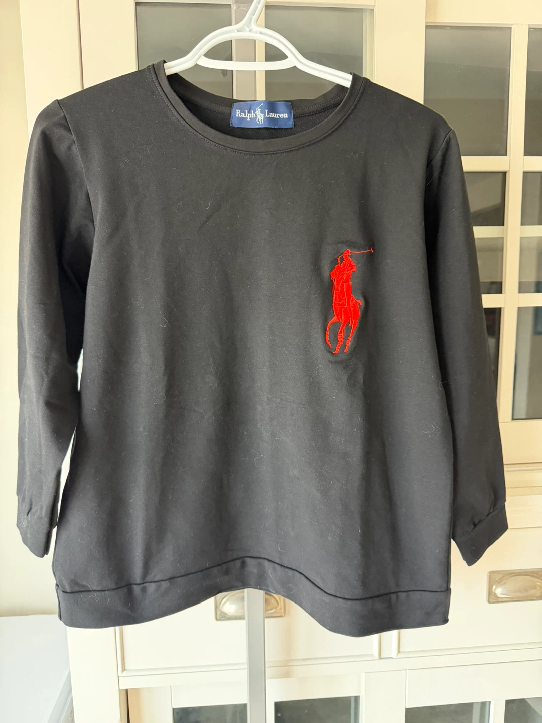 Black Sweatshirt with Red Logo