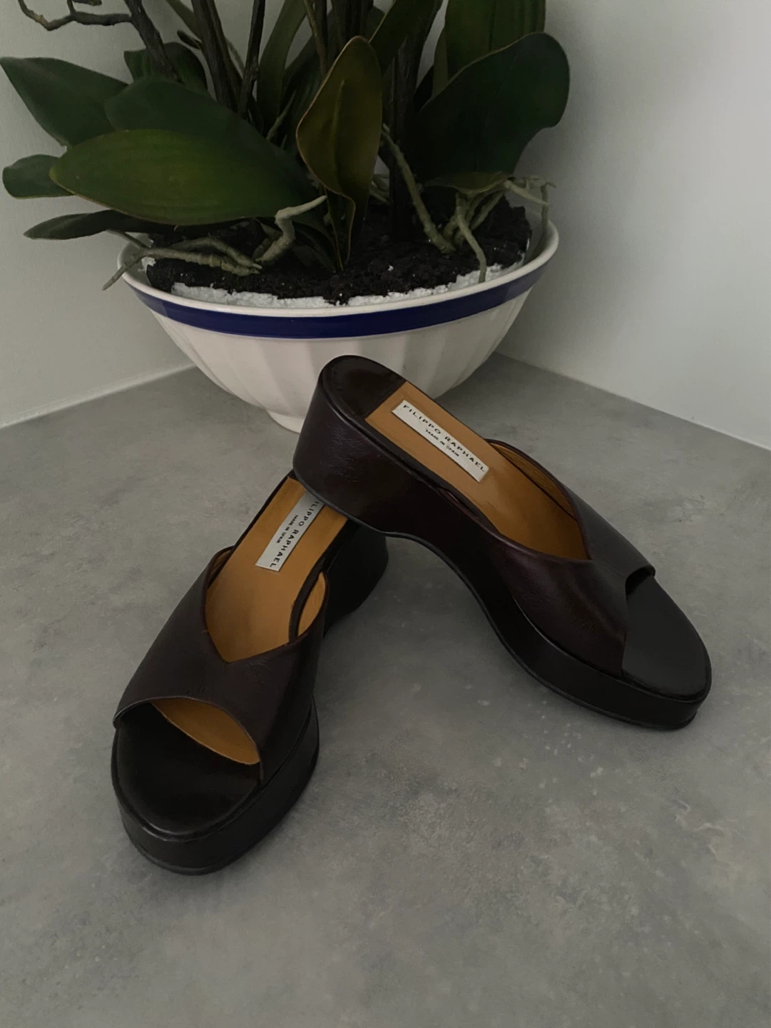 Filippo Raphael Dark Brown Wedge Sandals - Size 38 - photo 4