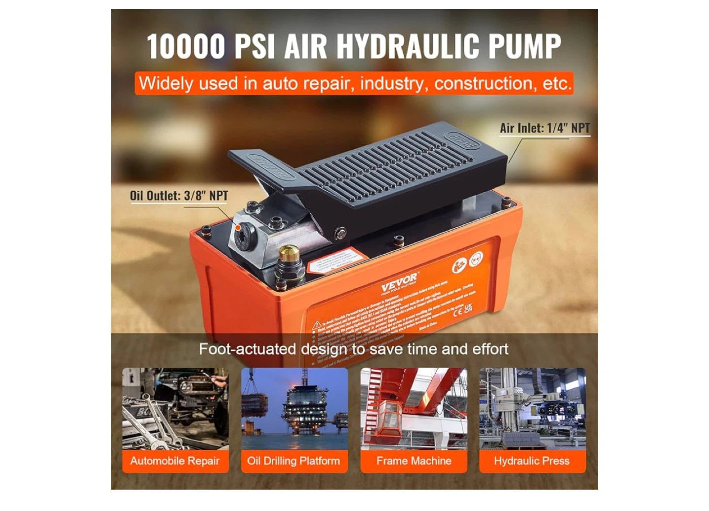 Vevor 10000 PSI Air Hydraulic Pump - photo 4