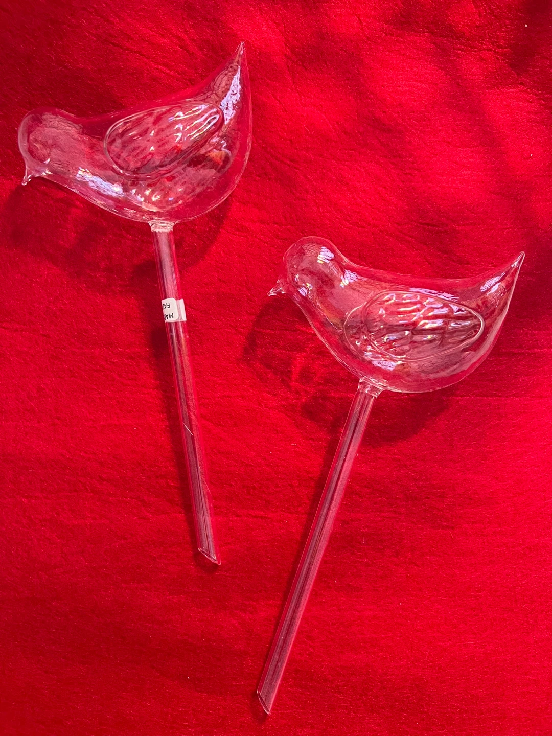 Glass bird flower pot watering stakes