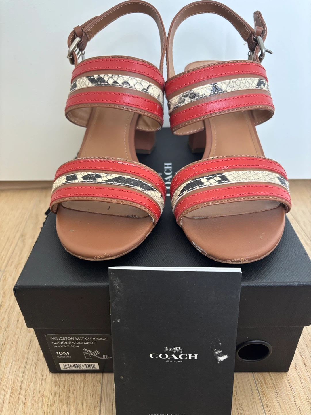 Coach Princeton Patch/Snake Embellished Heeled Sandals