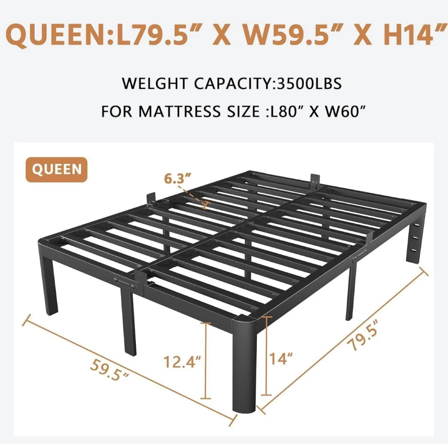 Queen Metal Bed Frame - photo 2
