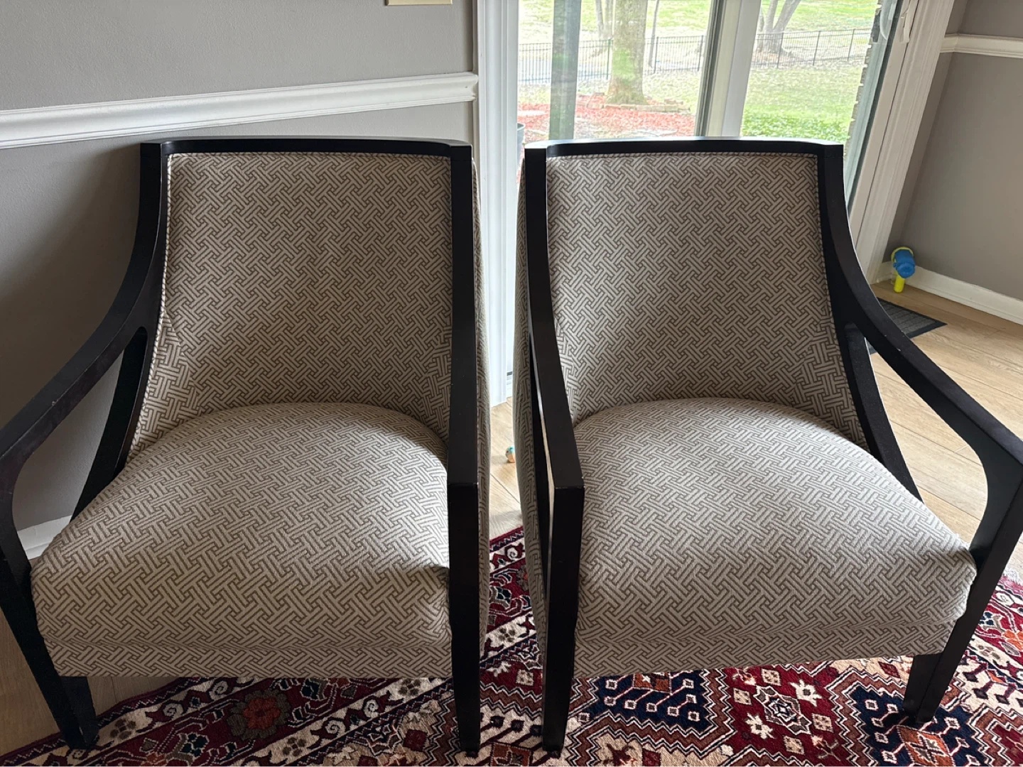 Set of two Accent Chair with Geometric Pattern Upholstery - photo 2
