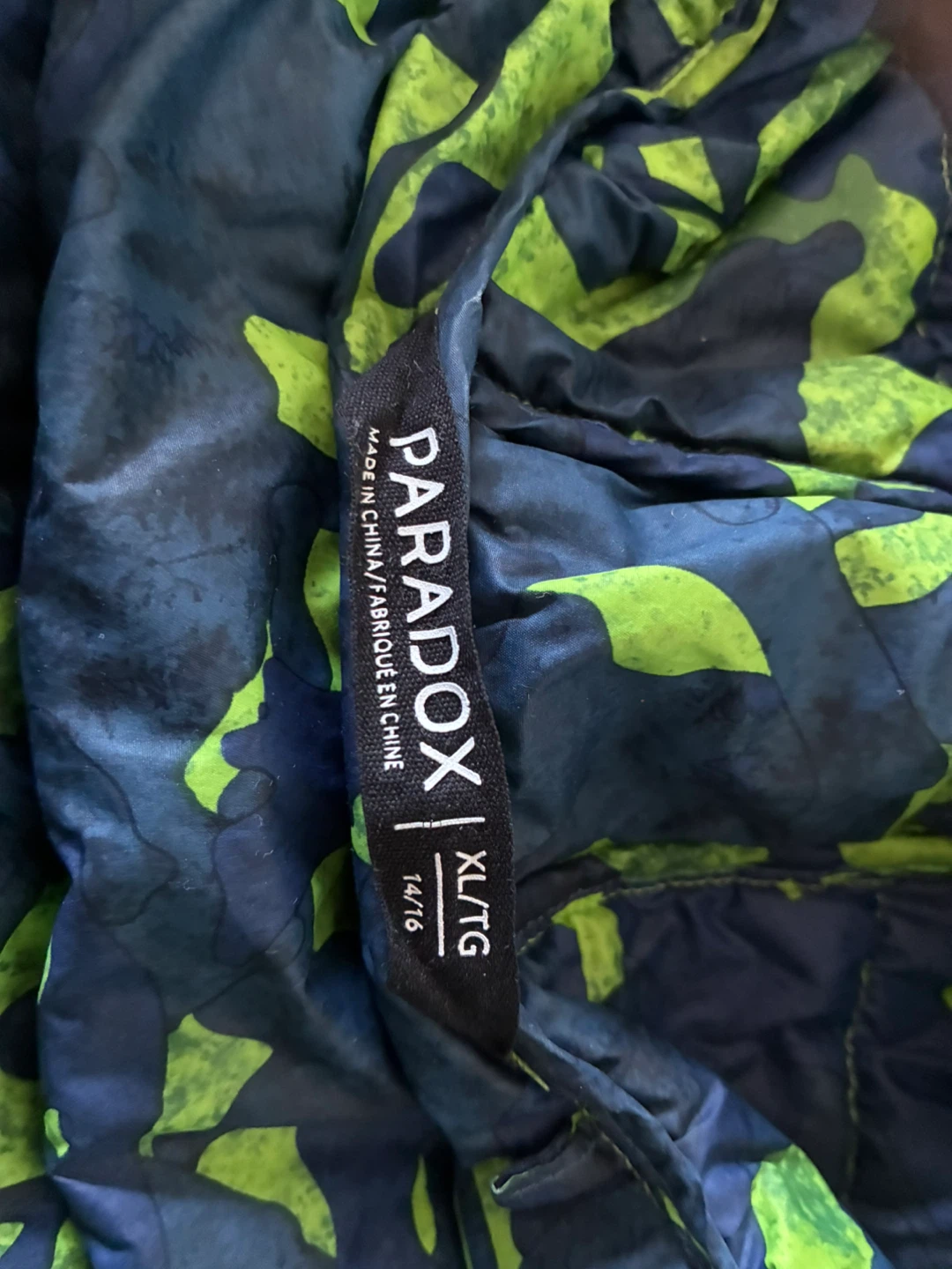 Paradox Kids Hooded Puffer Jacket - Blue/Lime Green - XL/TG - photo 3