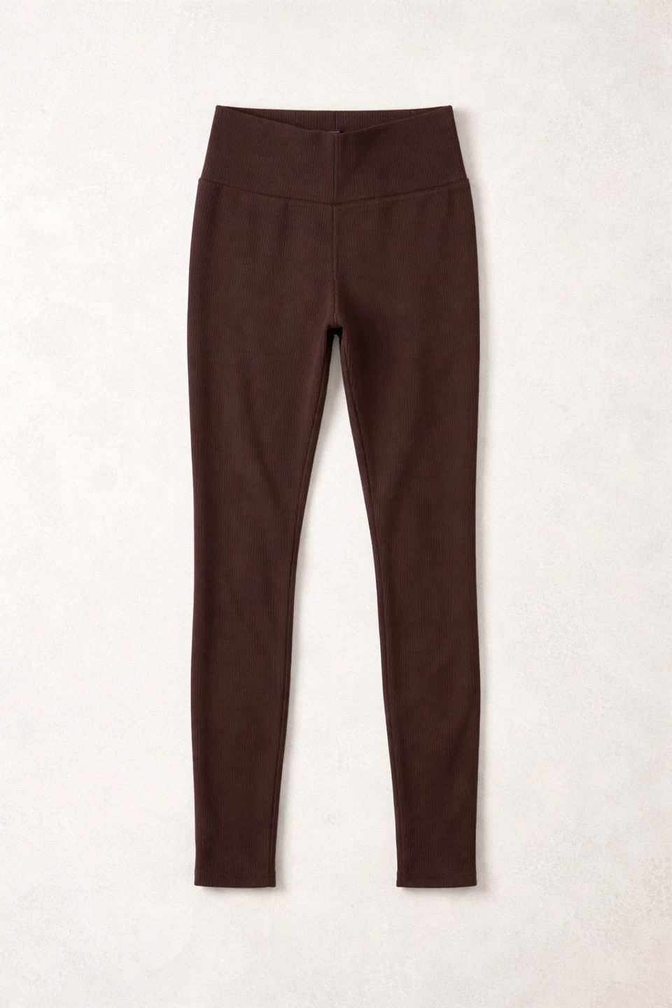 Ribbed High-Waisted Leggings - Brown - photo 2
