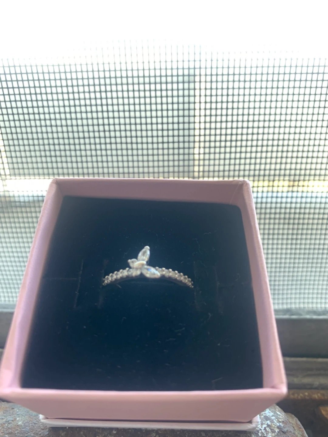 Pandora Butterfly Ring with Clear Cubic Zirconia