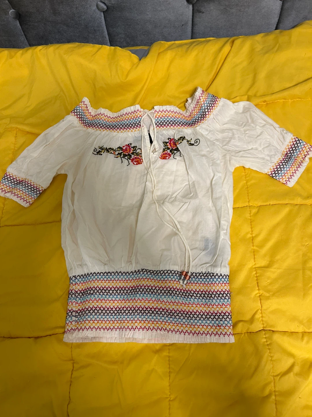 Kersh White Embroidered Blouse S/P