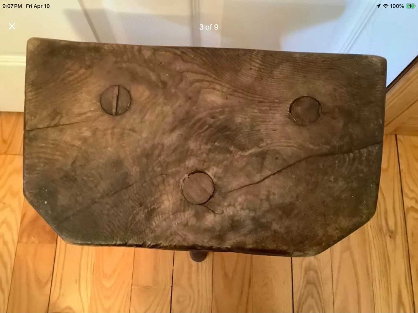 Primitive Three Legged Wood Milking Stool - photo 3