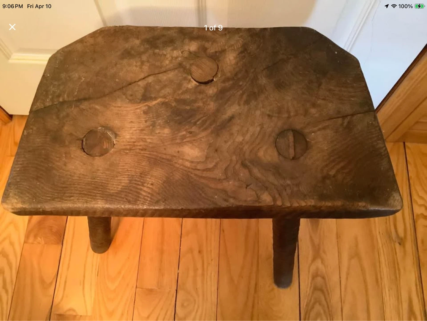 Primitive Three Legged Wood Milking Stool