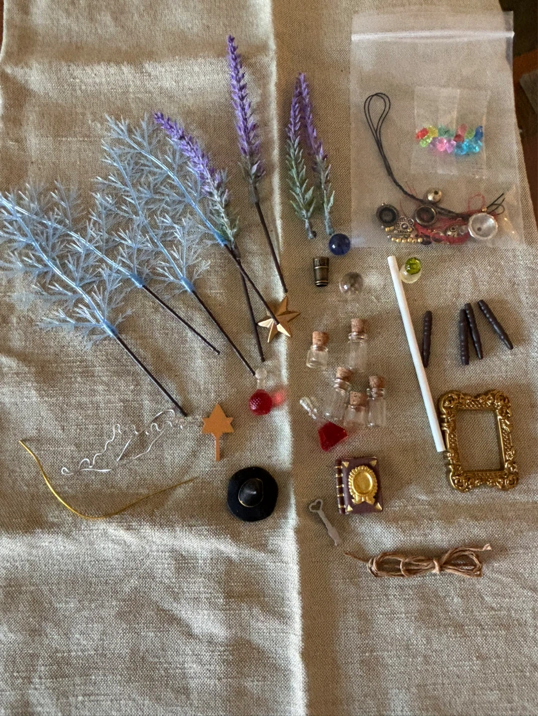 Assorted Miniature Crafting Supplies & Charms