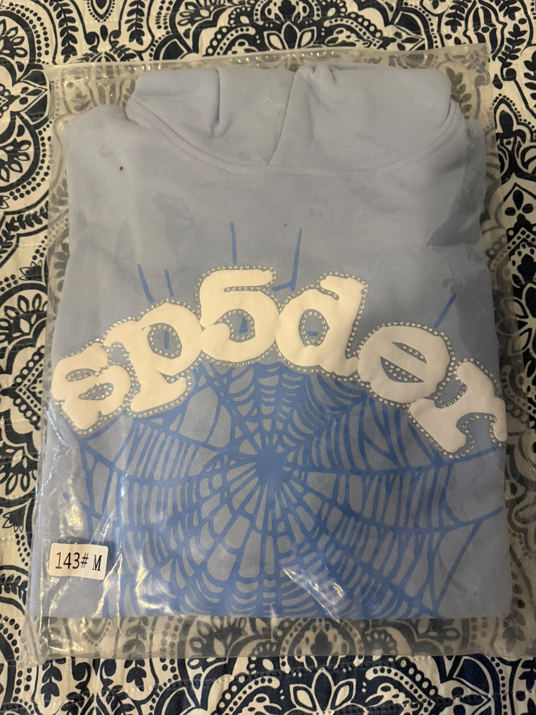 Sp5der Hoodie - Light Blue - Size M