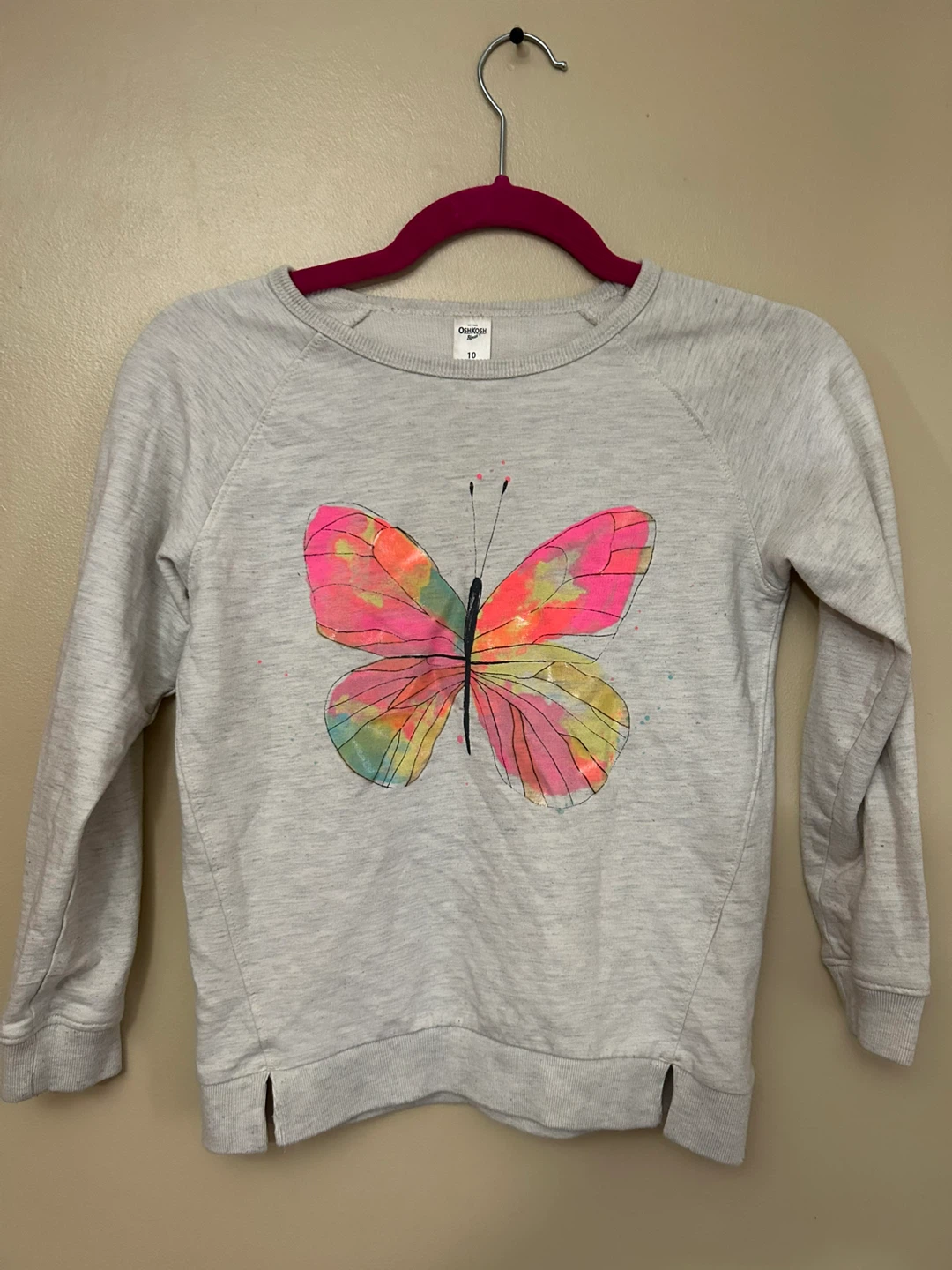 OshKosh Girls Shirt size 12 with Colourful Butterfly