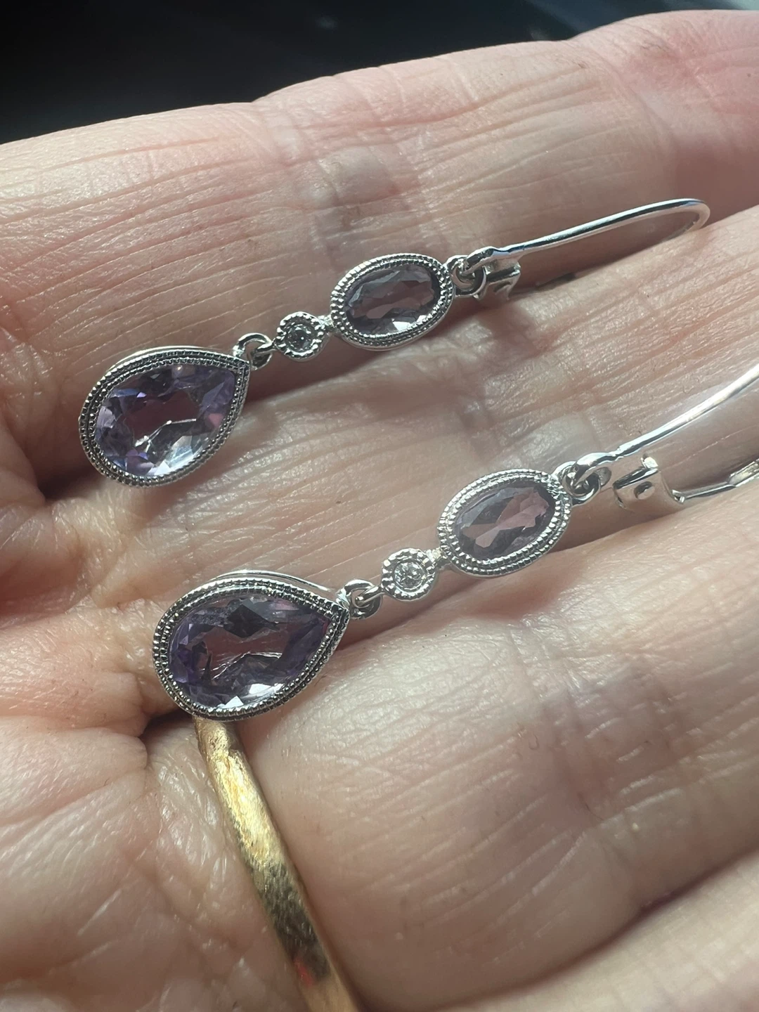 10 k Amethyst Drop Earrings - photo 4