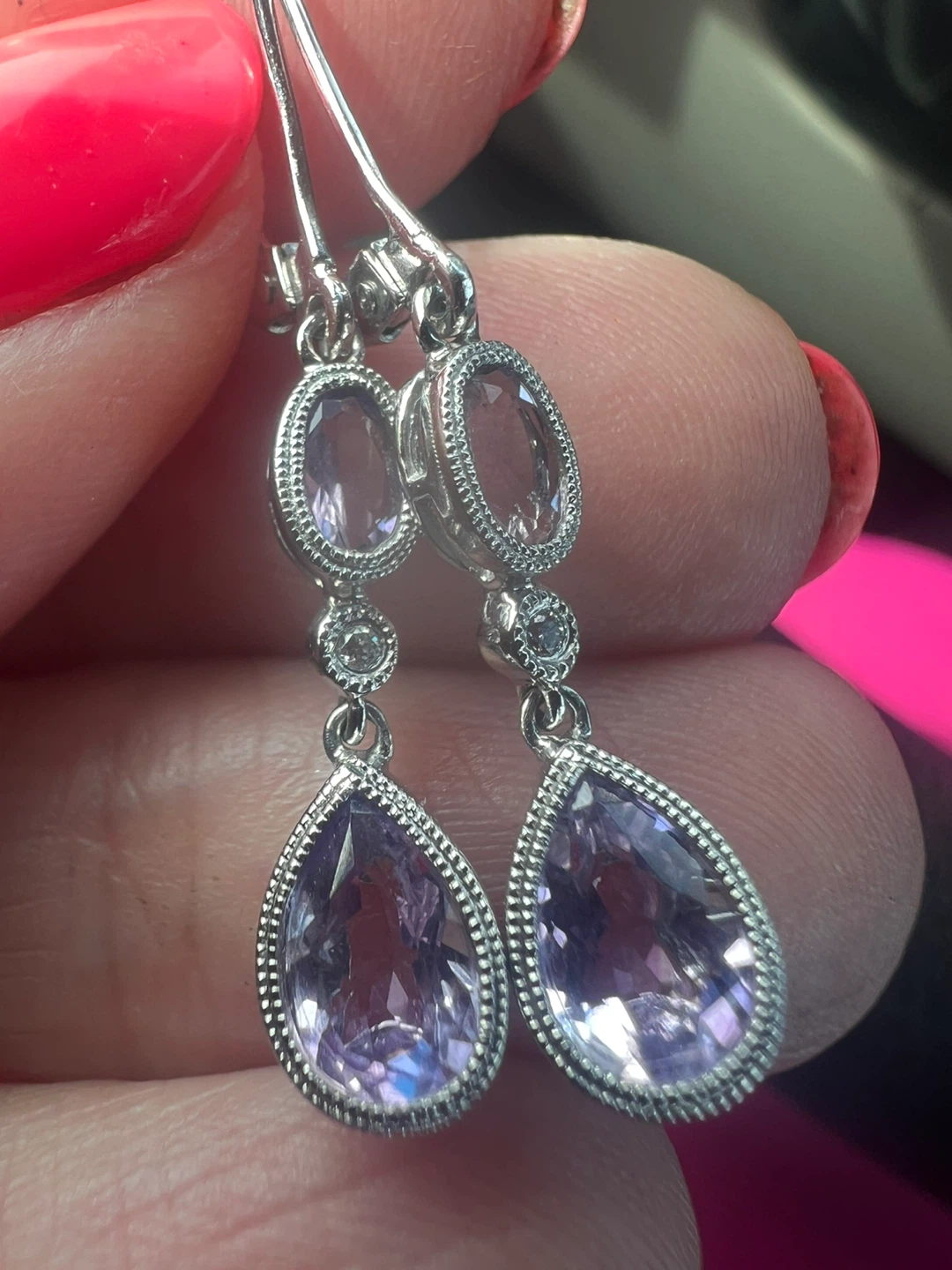 10 k Amethyst Drop Earrings - photo 3
