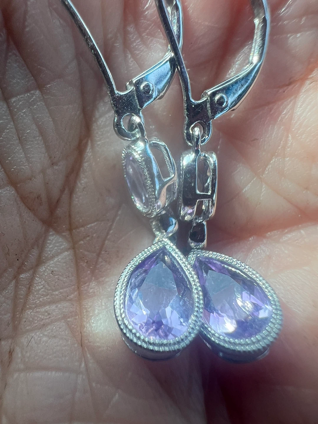 10 k Amethyst Drop Earrings - photo 2