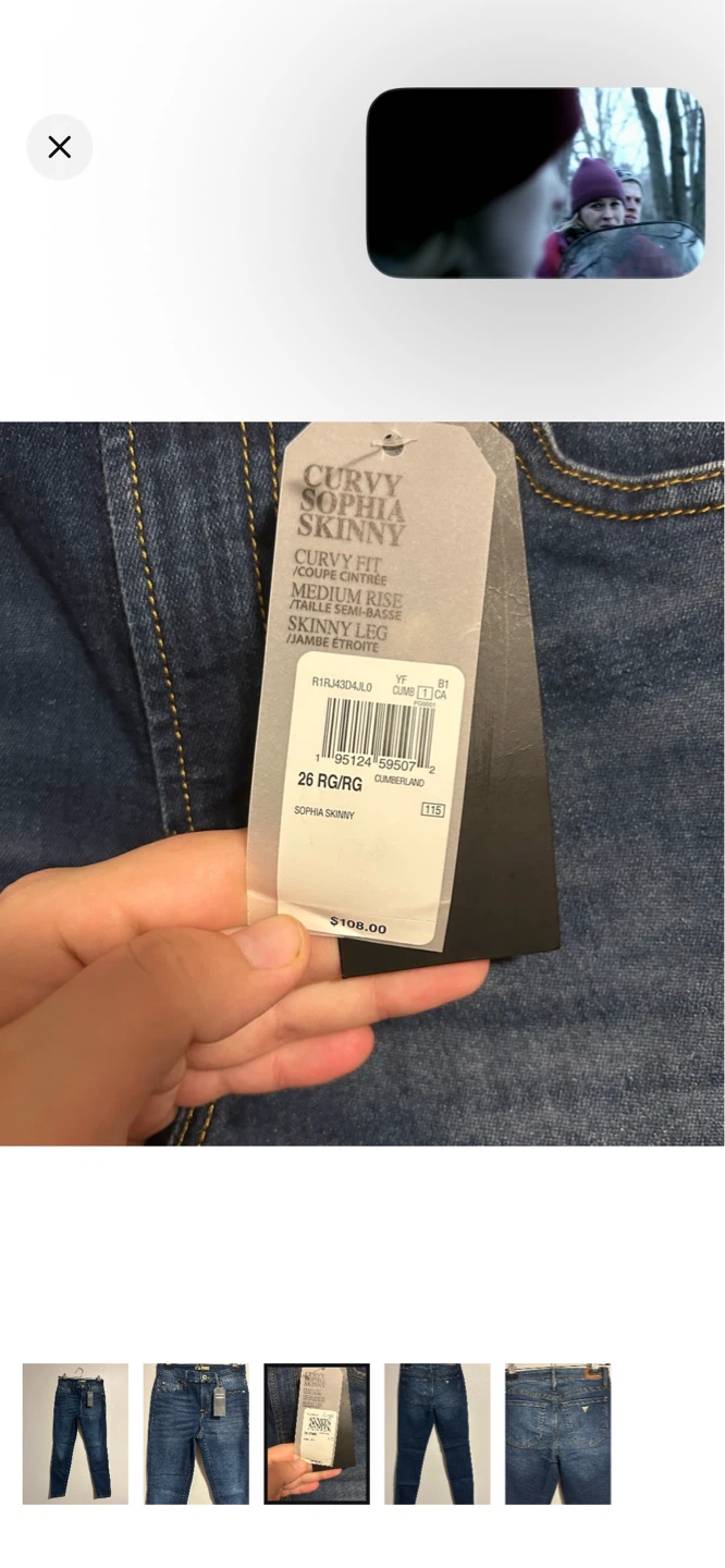 Guess Sophia Skinny Jeans Women's Size 26 RG - photo 3