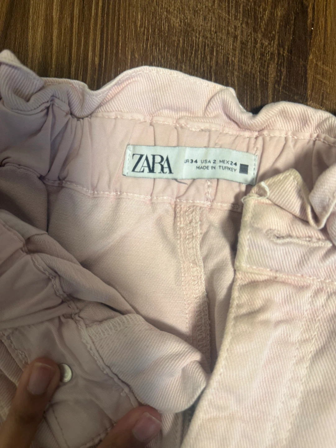 Zara Light Pink Paperbag Waist Pants - Size 2 - photo 2