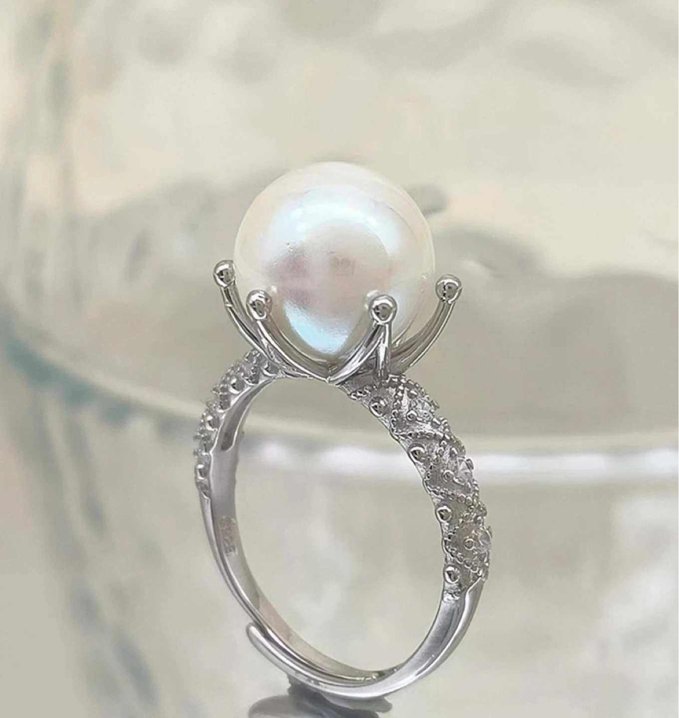Stunning 12-13mm Freshwater Pearl Ring - S925 Sterling Silver