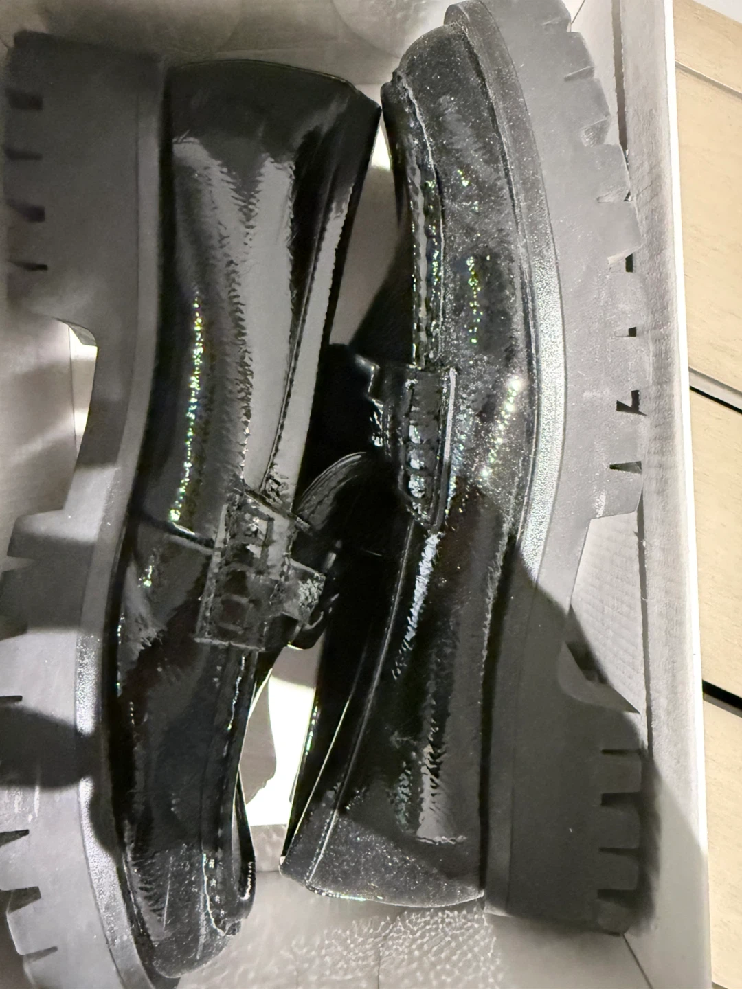 New Nine West Black Patent Loafers
