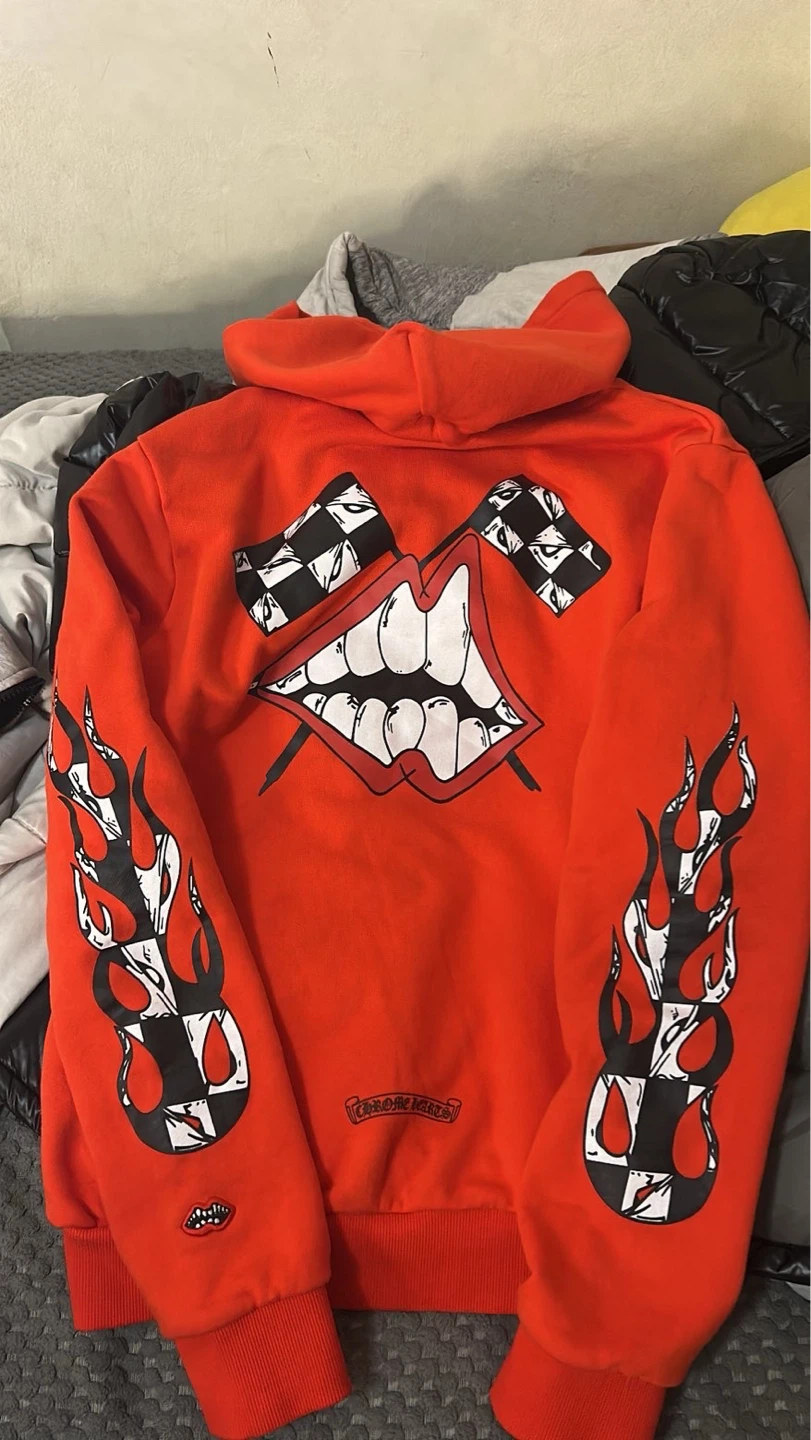 Medium Chrome Hearts Mouth Hoodie (Red) - photo 2