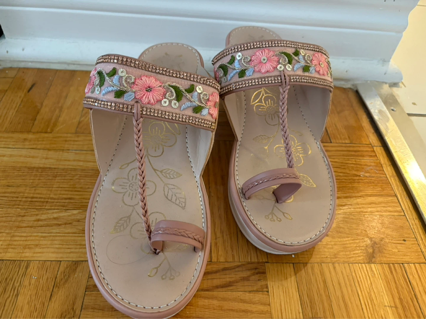 Pink Embellished Wedge Sandals - photo 2