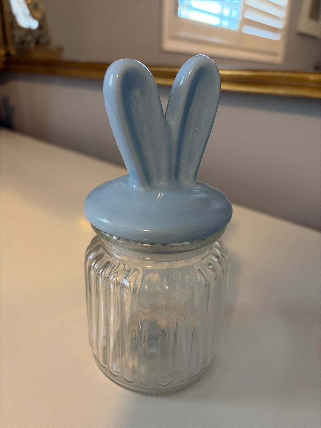 Jar Bunny 8.4 oz / 250ml Glass Jar with Blue Bunny Lid