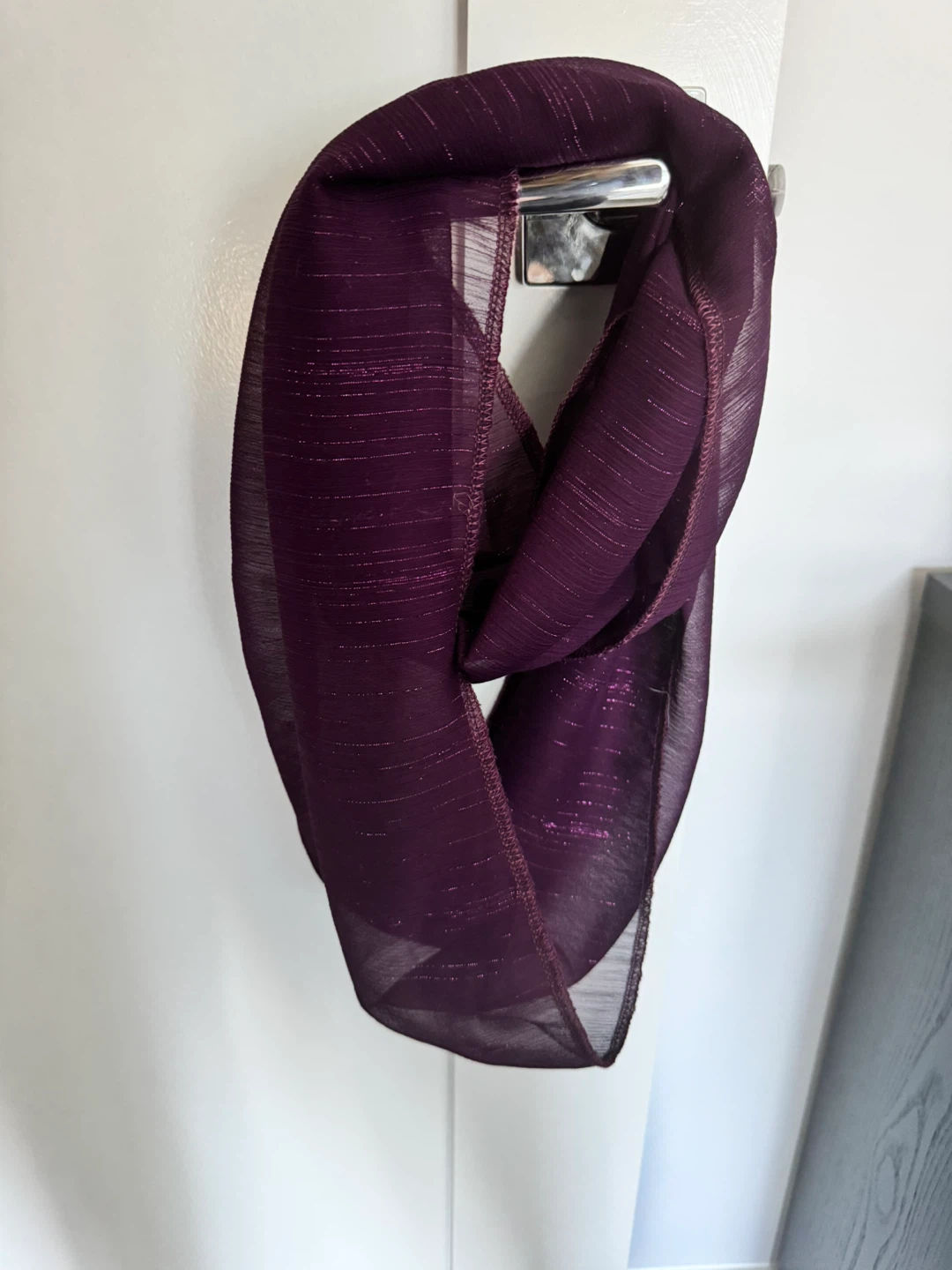 Purple Infinity Scarf with Shimmer