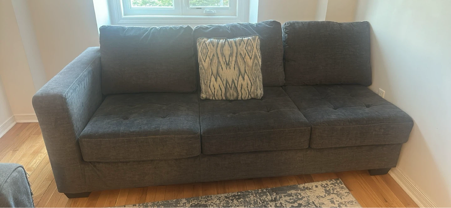 ASHLEY 3 seater Dark Grey Sectional Sofa